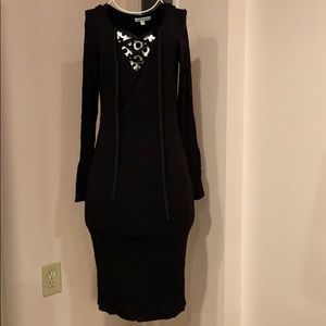 Black long sleeve tshirt dress